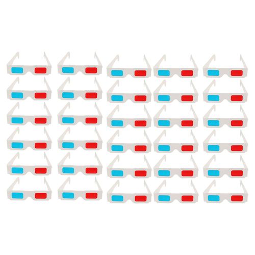 30pcs 3D Cardboard Glasses Anaglyph Glasses Eyewear for Movie Video Paper 3D Glasses Anaglyph Cardboard Video Movie