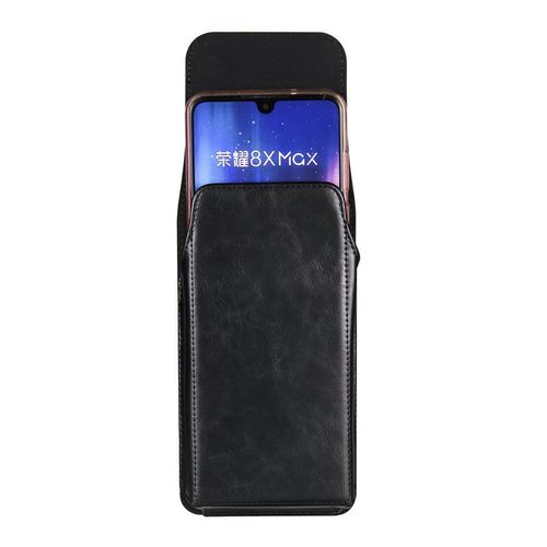 Universal Vertical Crazy Horse Pattern Back Splint Flip Belt Waist Bag Protective Case for Samsung Huawei Apple Soft Phone Bag
