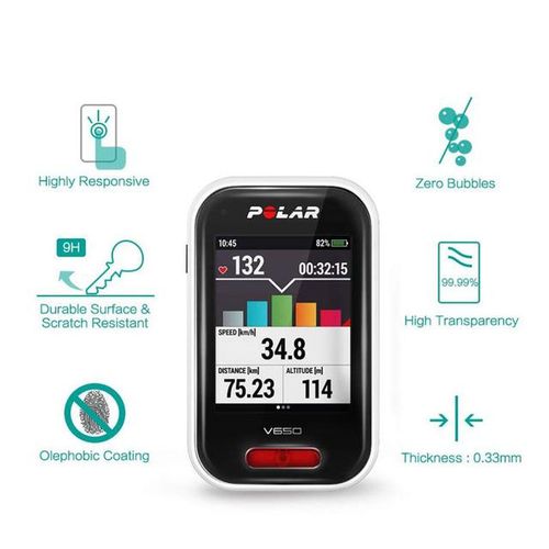 3pcs Pet Clear Protective Film Guard For Polar V650 Gps Bike Cycling Computer Bycicle Riding Sport Screen Protector Full Cover