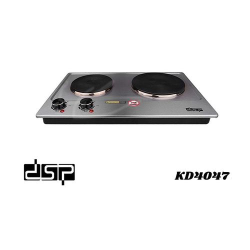 Dsp Portable Electric Stove Double Burner 1500W Hot Plate Coil - Silver