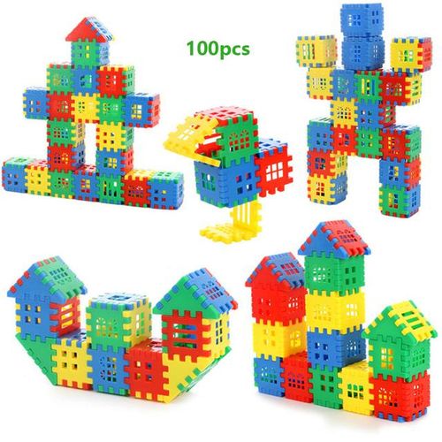 100/140Pcs Plastic Building Blocks Toy DIY Toy Large Particles Creative Assemble Bricks House Blocks Kids Education Toy
