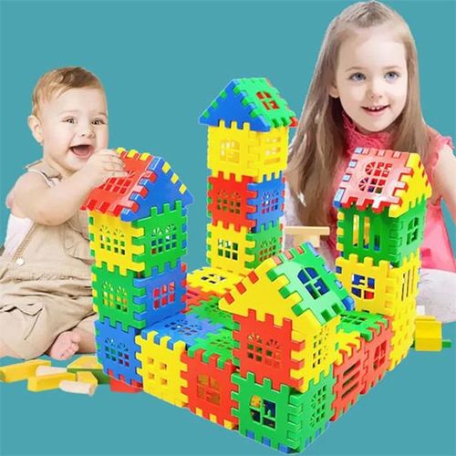 100/140Pcs Plastic Building Blocks Toy DIY Toy Large Particles Creative Assemble Bricks House Blocks Kids Education Toy