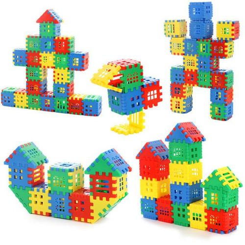 100/140Pcs Plastic Building Blocks Toy DIY Toy Large Particles Creative Assemble Bricks House Blocks Kids Education Toy