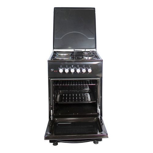 Blueflame  50x50cm 2 Electric Plates And 2 Gas Burners With Electric Oven -Black