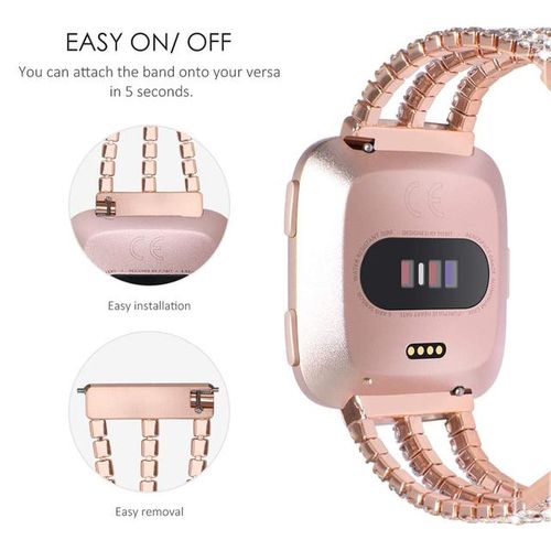 New Luxury Diamond Stainless Steel Bracelet For Fitbit Versa 3 Sense Band Replacement Woman Wristband Bling Versa 2 Lite Correa
