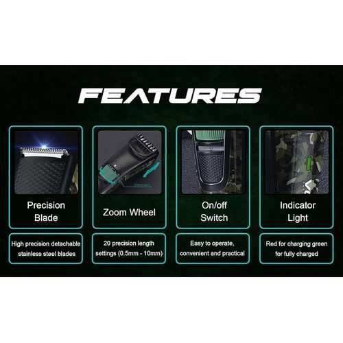 V-053 Camouflage Professional  V-053 Camouflage Professional Rechargeable Hair Clipper Runtime 90 min Trimmer