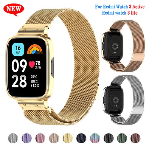 Loop Strap Metal Wrist Strap For Redmi Watch 3 Active Wristband Smartwatch Milan Magnetic Bracelet For Redmi Watch 3 Lite