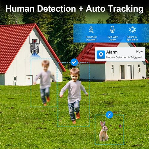 360 Degrees WiFi PTZ Network Camera CCTV 3 Lens IP66 Waterproof 6MP Wireless Camera Security Camera
