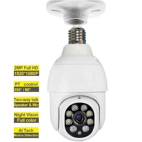 Wireless IP Wifi Panoramic Security CCTV Bulb Camera 1080P  PTZ Motion Auto Sensor