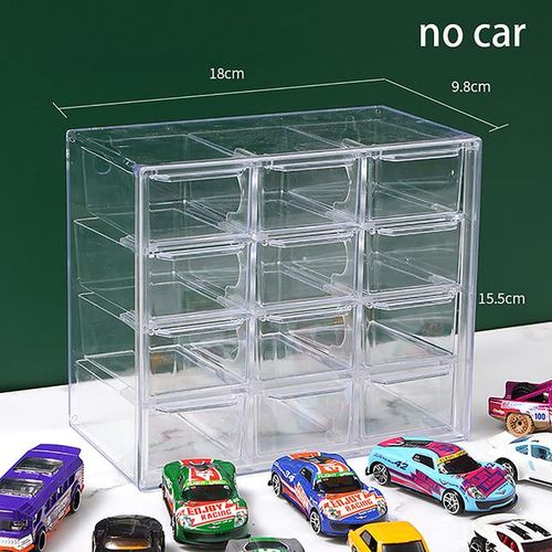 1/64 Scale Car Model Collection Display Box Stackable Dustproof Storage Box Kids Toys Die-Cast Model Car Display Box