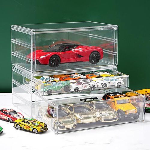 1/64 Scale Car Model Collection Display Box Stackable Dustproof Storage Box Kids Toys Die-Cast Model Car Display Box