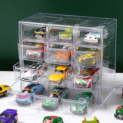 1/64 Scale Car Model Collection Display Box Stackable Dustproof Storage Box Kids Toys Die-Cast Model Car Display Box