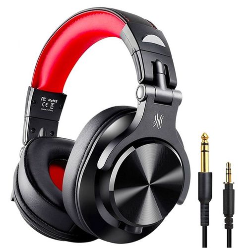 A70 Over-Ear DJ Bluetooth Headphone Headsets For Studio Black Red