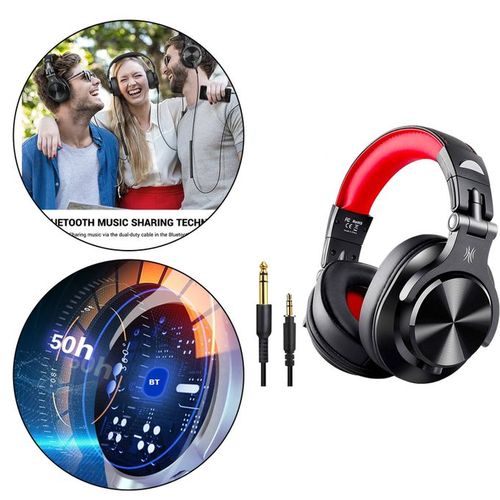 A70 Over-Ear DJ Bluetooth Headphone Headsets For Studio Black Red