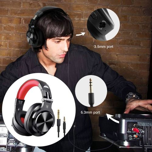 A70 Over-Ear DJ Bluetooth Headphone Headsets For Studio Black Red