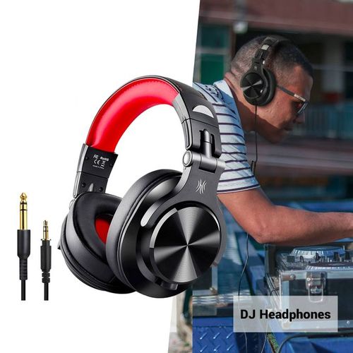 A70 Over-Ear DJ Bluetooth Headphone Headsets For Studio Black Red