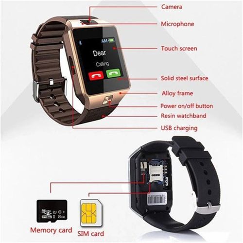DZ09 Black Smart Watch Men Ladies   Pressure Watch For Ios Android