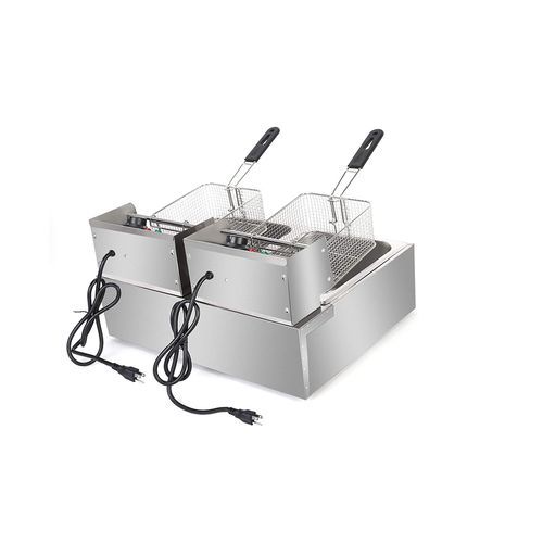 Electric Deep Fryer 12L Double - Silver