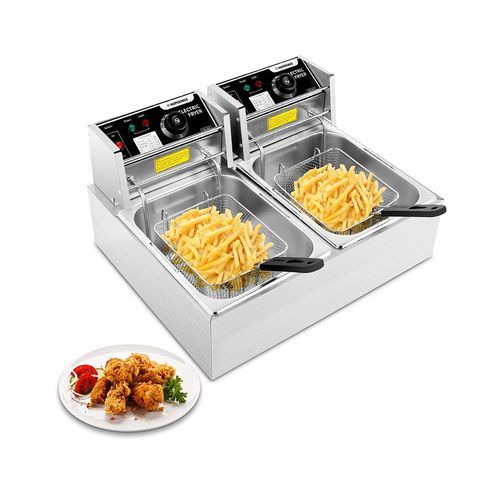 Electric Deep Fryer 12L Double - Silver
