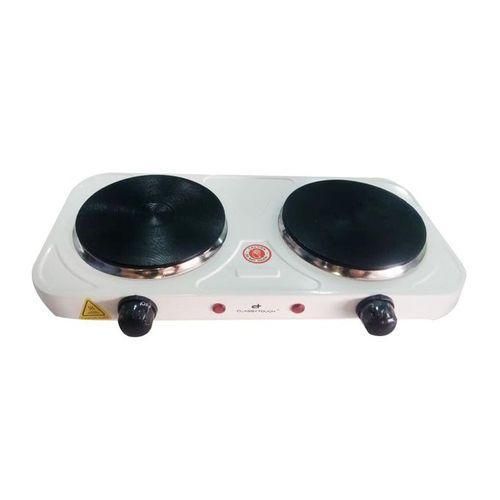 Double Solid Electric Hotplate Cooker - Black & White