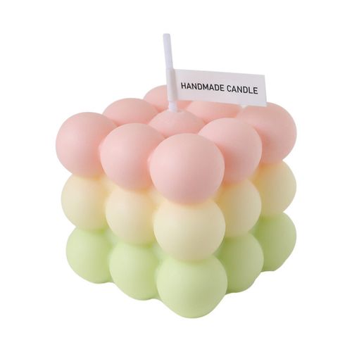 1pc 150g Magic Cube Shaped Candle Creative Handcrafted Macaron Scented Candle Lovely Bubble Cube Candle Home Decor