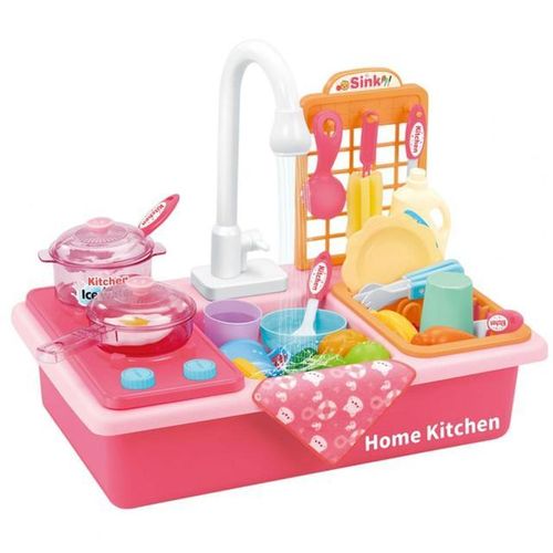 1 Set 28Pcs/22Pcs Washing Basin Toys Rotating Faucets Large- Storage Circulation Waterproof Simulation Scenarios Kitchen