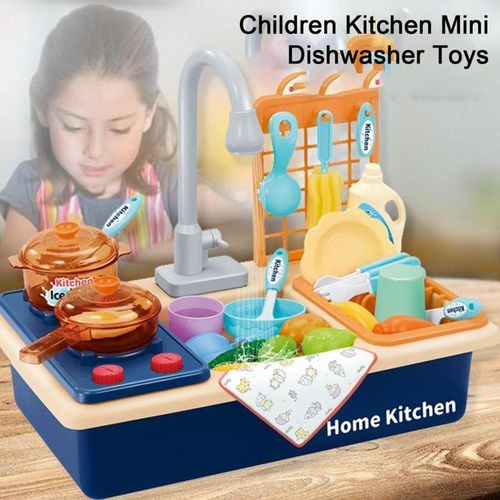 1 Set 28Pcs/22Pcs Washing Basin Toys Rotating Faucets Large- Storage Circulation Waterproof Simulation Scenarios Kitchen