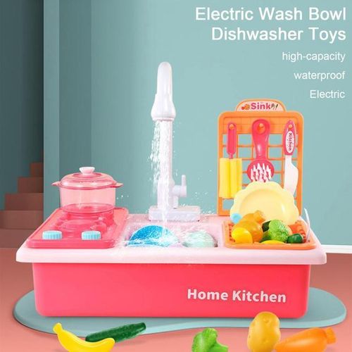 1 Set 28Pcs/22Pcs Washing Basin Toys Rotating Faucets Large- Storage Circulation Waterproof Simulation Scenarios Kitchen