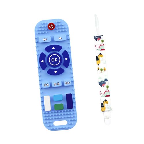 Tv Remote Control Silicone Toddlers Teething Toys Blue