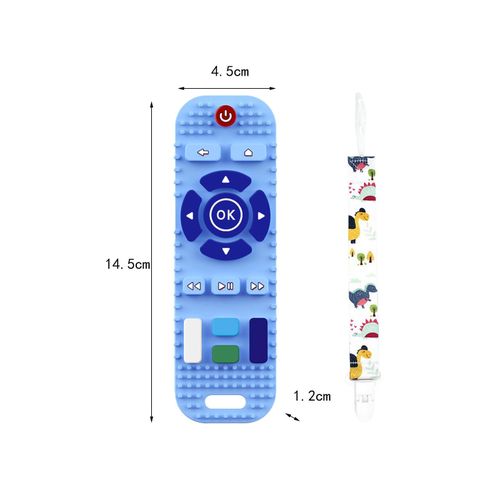 Tv Remote Control Silicone Toddlers Teething Toys Blue