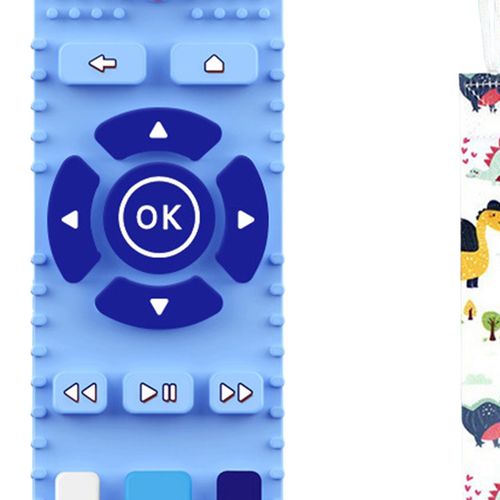 Tv Remote Control Silicone Toddlers Teething Toys Blue