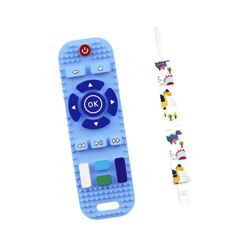 Tv Remote Control Silicone Toddlers Teething Toys Blue