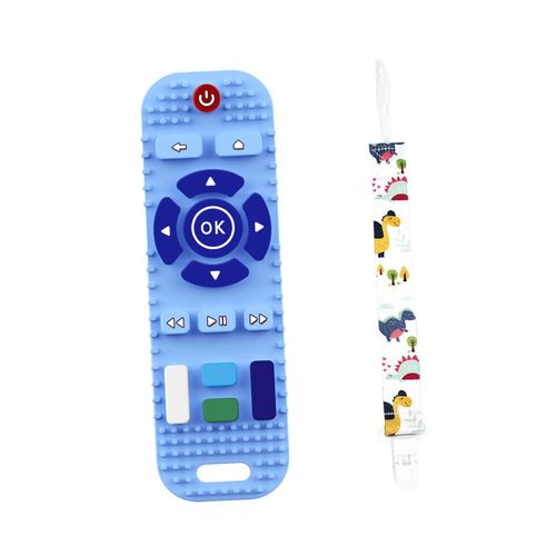 Tv Remote Control Silicone Toddlers Teething Toys Blue