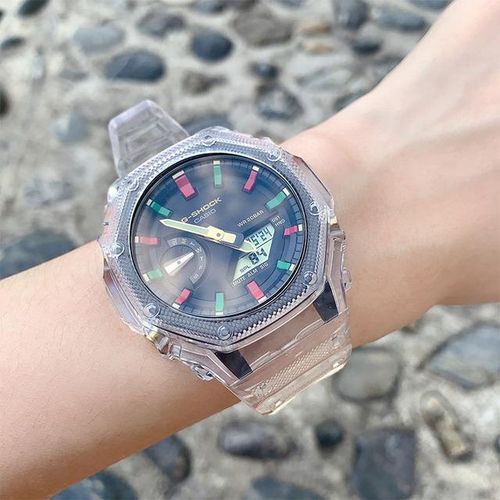 Transparent Watch Case And Band For G-Shock Ga-2100 Accessories Refit Watchband Ga2100 Silicone Watch Band Straps