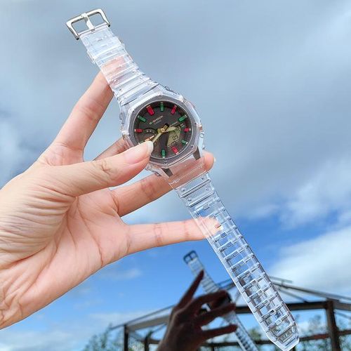 Transparent Watch Case And Band For G-Shock Ga-2100 Accessories Refit Watchband Ga2100 Silicone Watch Band Straps