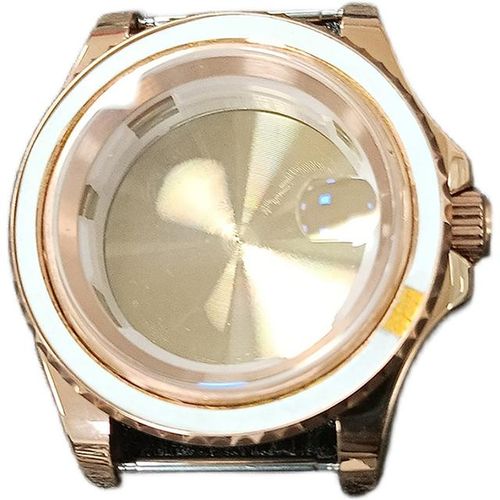 40mm Stainless Steel Watch Case Sapphire Glass Yacht Rose Gold Case For 8215/8200/821a/pearl 2813 Movement