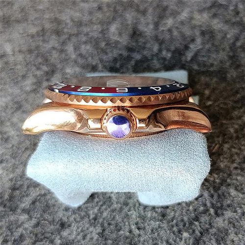 40mm Stainless Steel Watch Case Sapphire Glass Yacht Rose Gold Case For 8215/8200/821a/pearl 2813 Movement