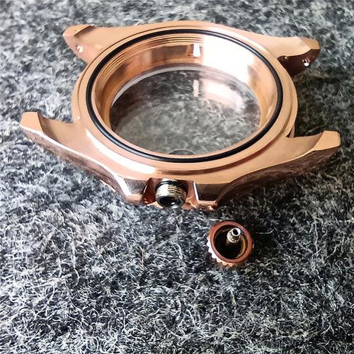 40mm Stainless Steel Watch Case Sapphire Glass Yacht Rose Gold Case For 8215/8200/821a/pearl 2813 Movement