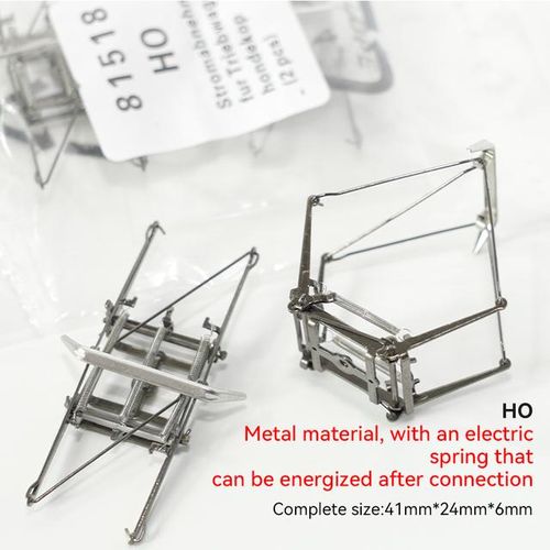 2Pcs HO Scale 1:87 Electric Traction Locomotive Train Arm Pantograph Accessories Alloy Can Be Powered