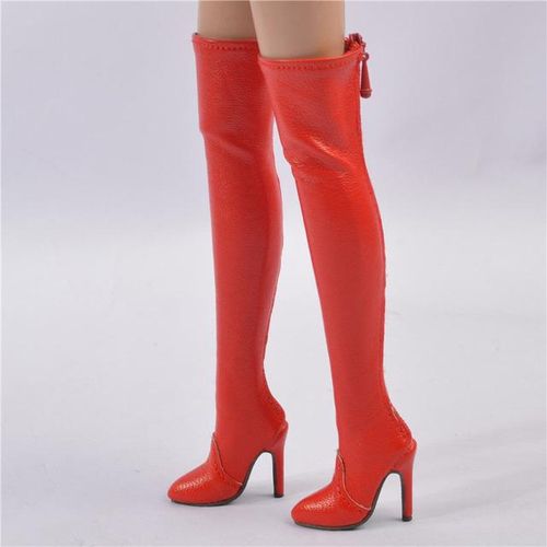 1/6 Scale Female Set Over-knee Boots 2B Sister High Heels Zipper Buckle Style Long Boots for 12in Action Figure Body Model
