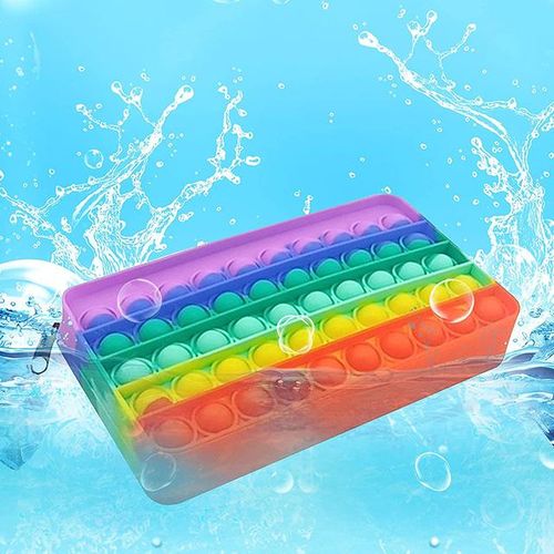 Large Popits Pencil Case Simples Sensory Silicone Bubble Stationery Storage Bag For Children Kids Antistress Pops Its Toy