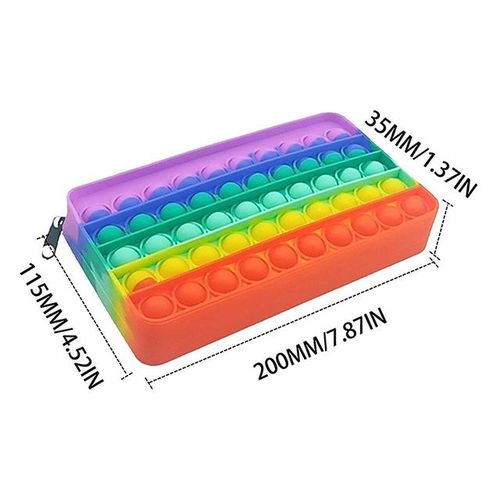 Large Popits Pencil Case Simples Sensory Silicone Bubble Stationery Storage Bag For Children Kids Antistress Pops Its Toy
