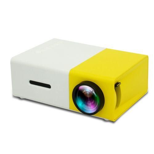 YG300 400LM Portable Mini Home Theater LED Projector With Remote Controller, Support HDMI, AV, SD, USB Interfaces Yellow