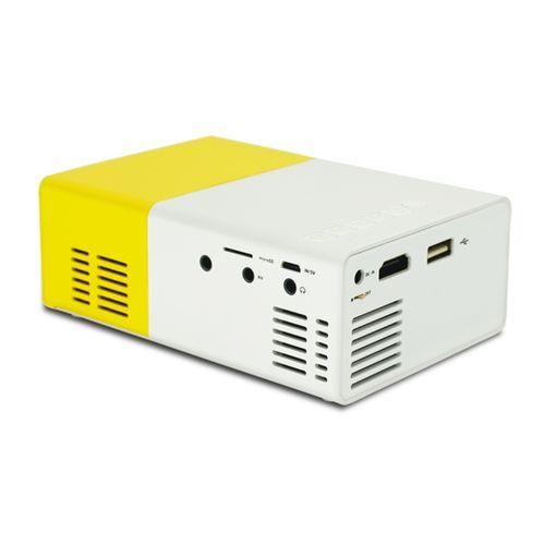 YG300 400LM Portable Mini Home Theater LED Projector With Remote Controller, Support HDMI, AV, SD, USB Interfaces Yellow
