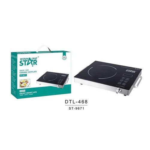Infrared Cooker Ceramic Heater Hot Plate With Aluminum Alloy Colour-Black