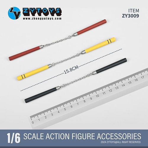 NEW 1/6 Scale Nunchucks 3 Color ZY3009 Chinese Kung Fu Clothes Body For 12inch Action Figure Accessorie Collection In