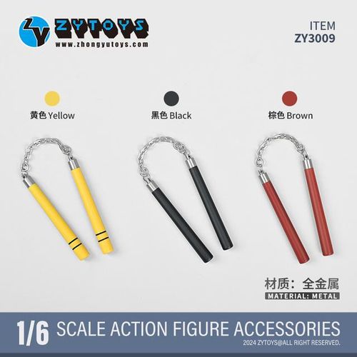 NEW 1/6 Scale Nunchucks 3 Color ZY3009 Chinese Kung Fu Clothes Body For 12inch Action Figure Accessorie Collection In
