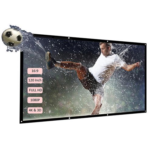 120-inch 16:9 Projector Screen Portable HD Projection Screen Foldable Wall Mounted For Home Theater Office Movies Indoors Outdoors NO5124