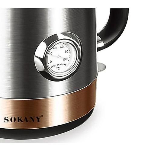 Sokany Electric Kettle For Boiling Water Fast With Temperature Level Indicator-Silver
