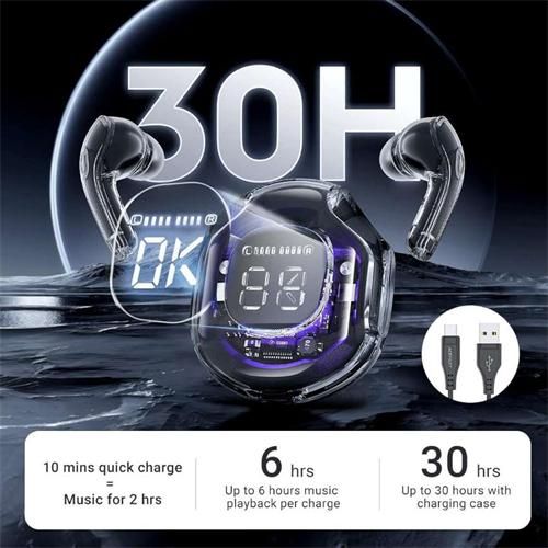 Transparent Lantern Air39 Ultrapods PRO TWS 5.3 Bluetooth Headset Wireless Headset LED Display Touch